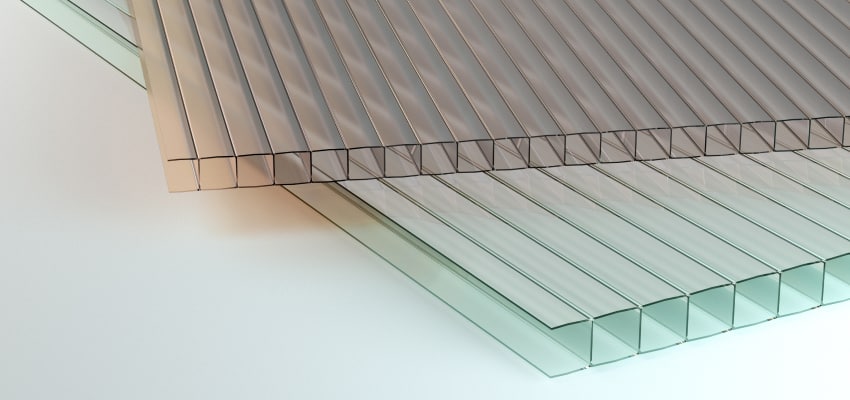 Polycarbonate sheets stacked on top of each other