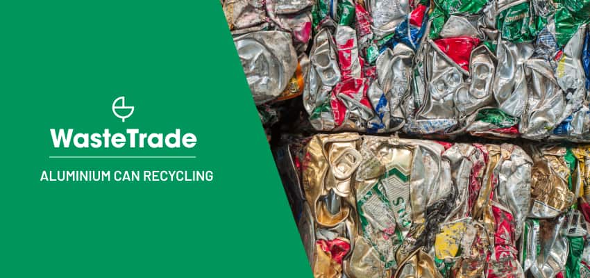 Fardos de latas de alumínio listados para reciclagem na plataforma WasteTrade