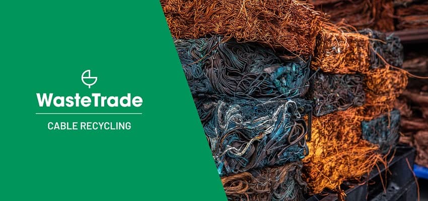 Bales of metallic cables listed on for sale on WasteTrade platform