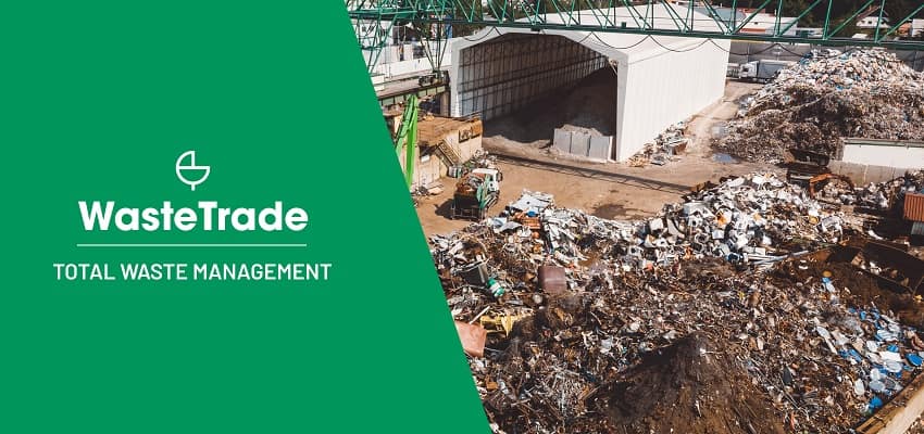Procesul total de management al deșeurilor al unei companii de reciclare, parte a platformei WasteTrade