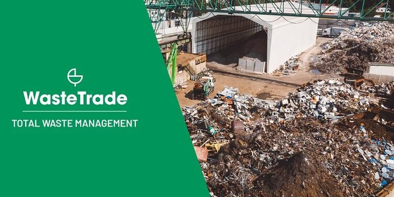 Całkowity proces zarządzania odpadami w firmie recyklingowej, będącej częścią platformy WasteTrade